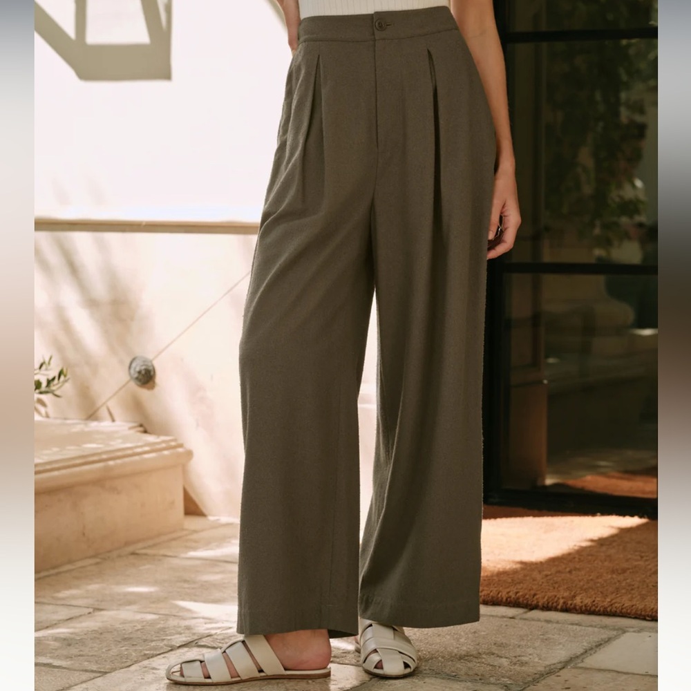 NWT Jenni Kayne Relaxed Trouser in Dark Moss - 2
